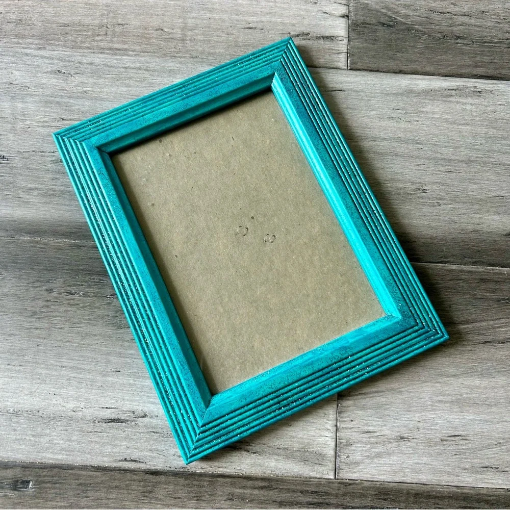 💸 5/20 Hand-painted Teal Turquoise Glitter Picture Frame 5 x 7
